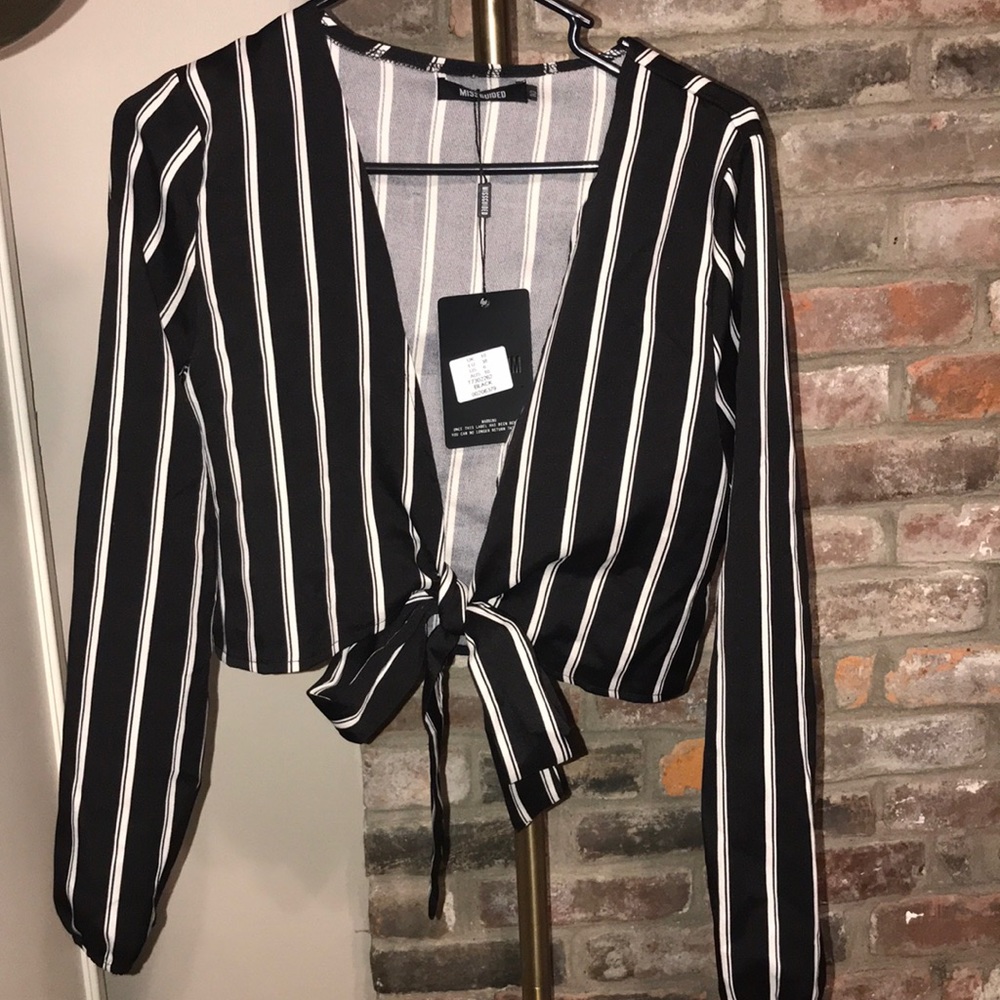 Missguided Tie Front Crop Top
